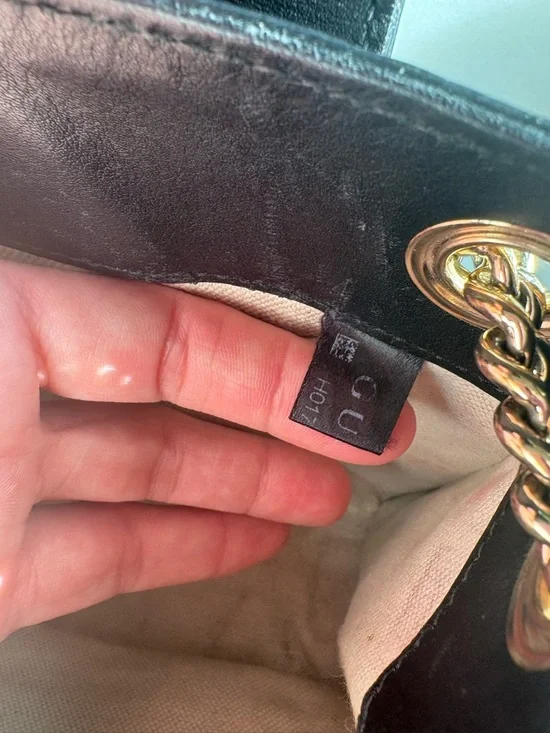 GUCCI BLACK GUCCISSIMA EMILY SMALL CHAIN SHOULDER BAG - Picture 7 of 9